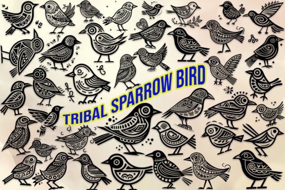 Tribal Sparrow Bird Font for Makers